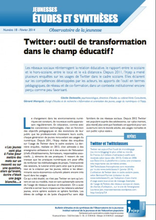 Twitter : outil de transformation dans le champ éducatif ?