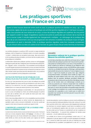 Les pratiques sportives en France en 2023